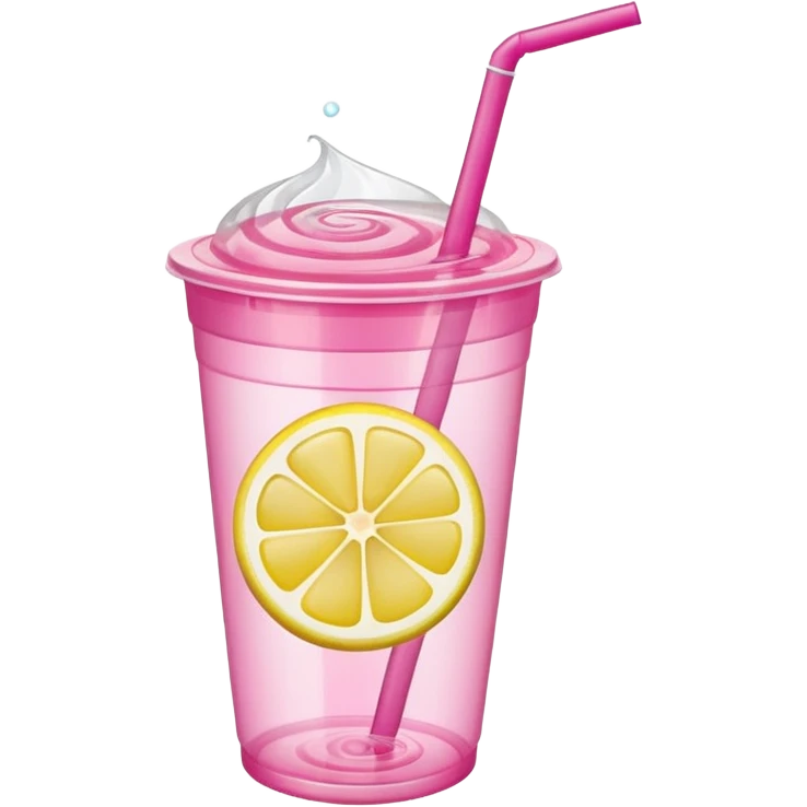 pink lemonade in a plastic cup emoji
