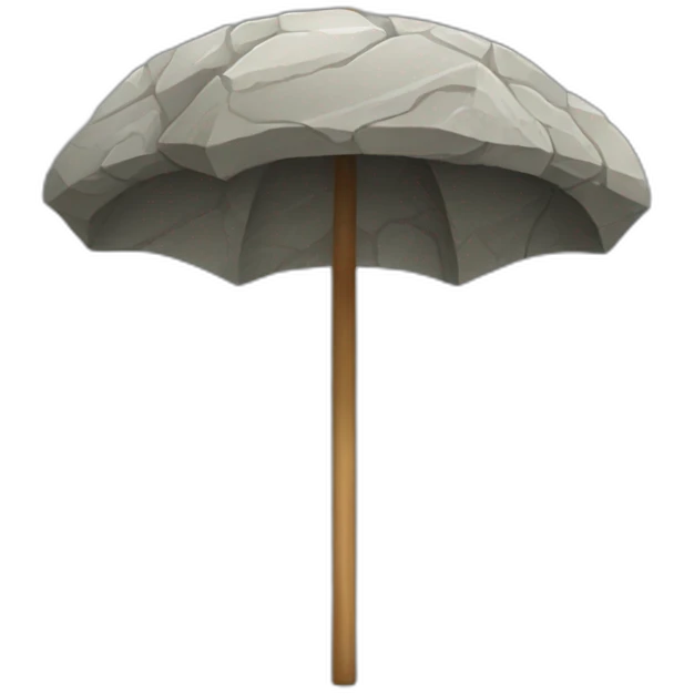 Stone using a umbrela emoji