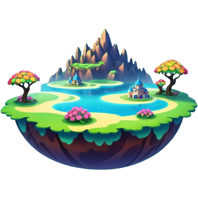 A fantasy planet, vibrant and colorful, with magical elements emoji