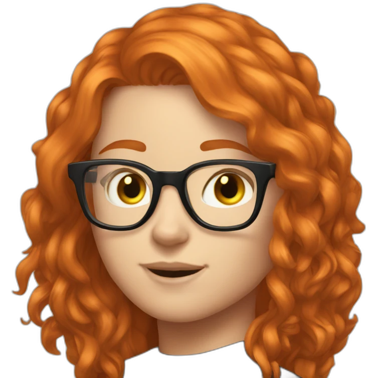 Gamergirl Ginger Hair glasses emoji