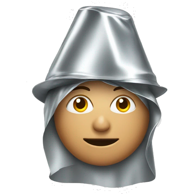 Person wearing a tin foil hat emoji