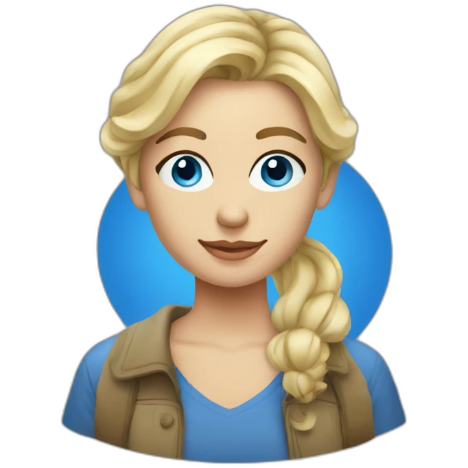 Blonde blue eyes artist painter emoji