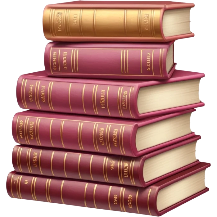Pastel Reddish-pinkish and gold and white vintage books emoji