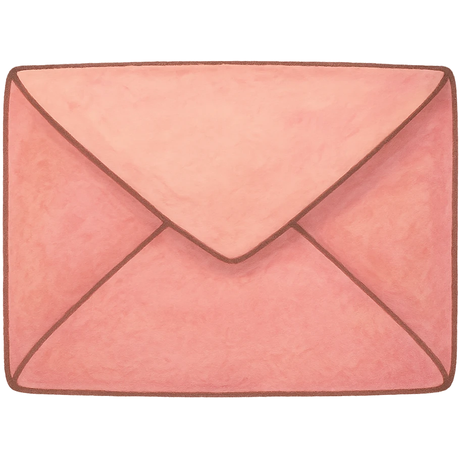 ghibli style icon of a pink envelope, soft colors, whimsical emoji