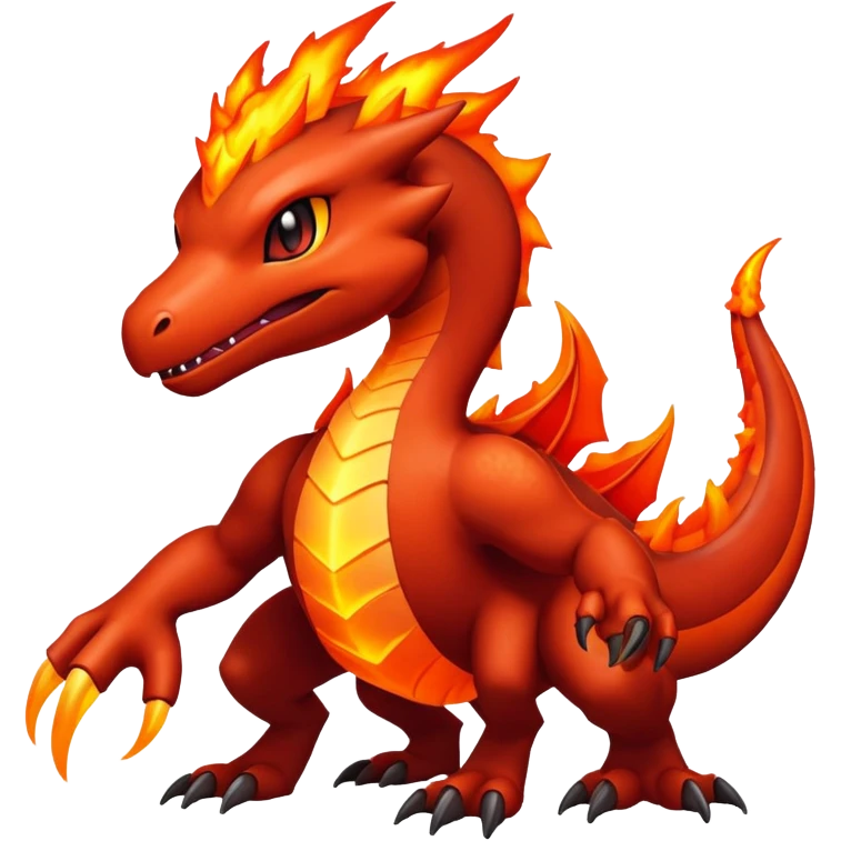  exotic glowing dark magma-drake-Fakémon-Pokémon-Vernid-creature emoji