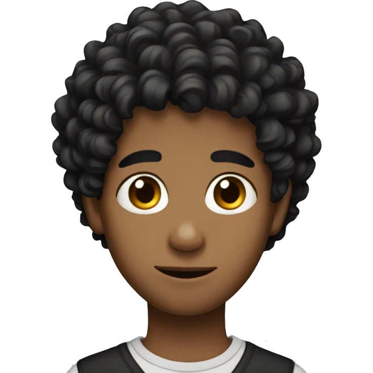 boy with black curly hair  emoji
