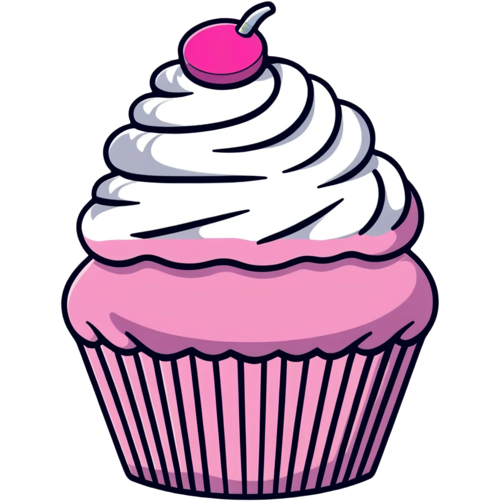 cupcake with pink icing emoji