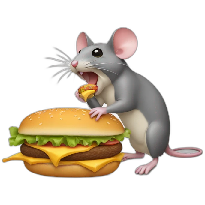 mouse eating a hamburger  emoji