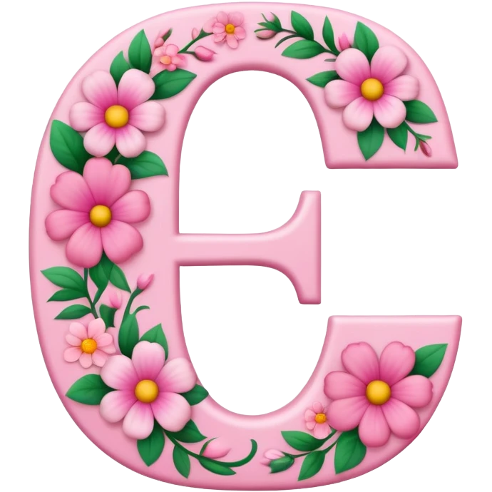 Pink, romantic, flowery, the letter “C” emoji