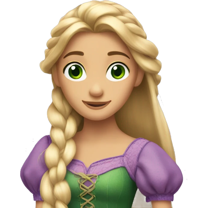 Rapunzel with green eyes emoji