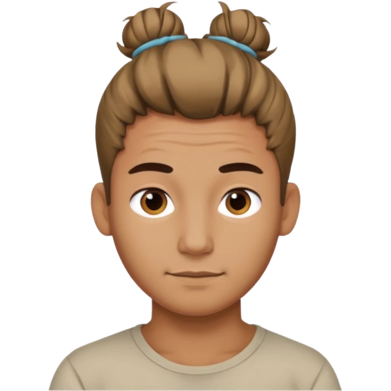 Messy top bun men emoji