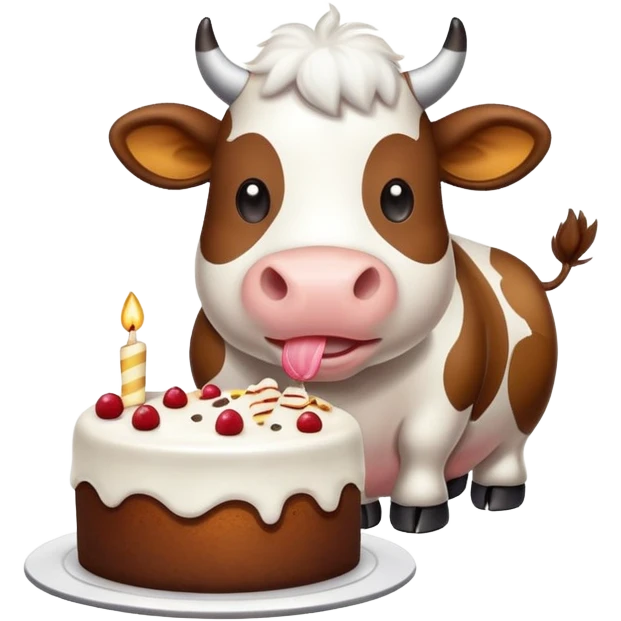 Vaca comiendo torta  emoji