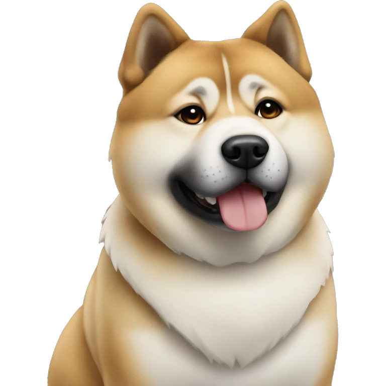 The American akita dog stands emoji