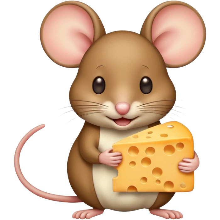 Mouse holding cheese emoji