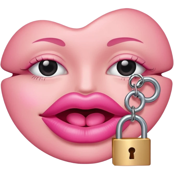 lips with a lock, representing 'my lips are sealed' emoji