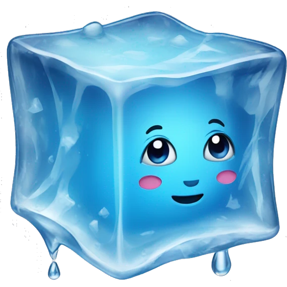 ice cube with water drop emoji