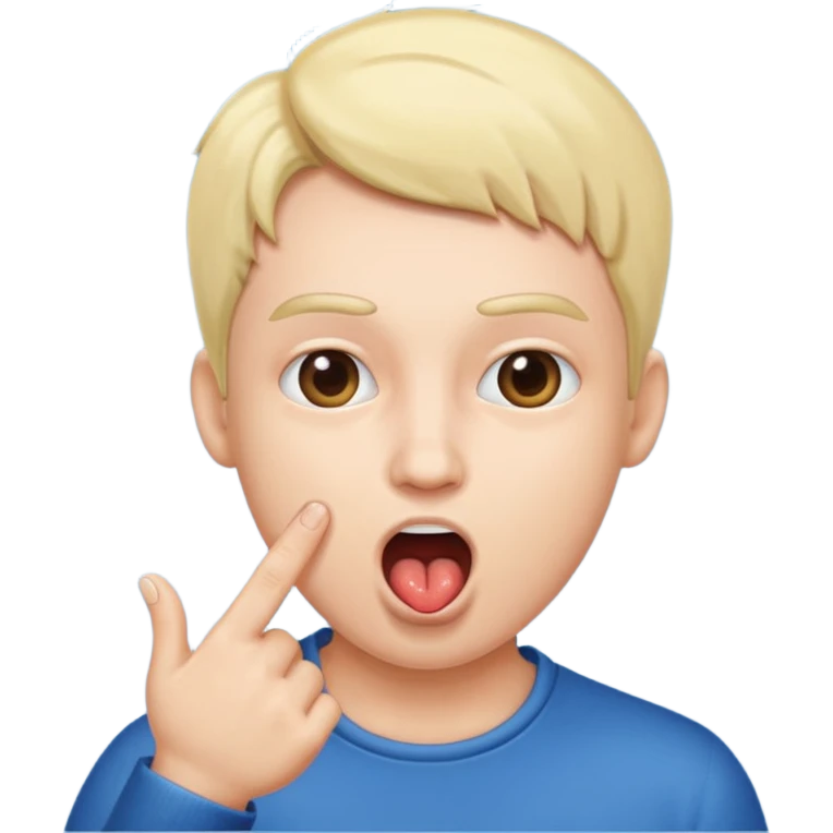 Finger in open mouth emoji