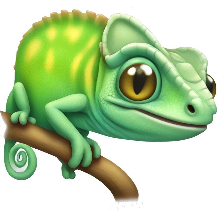 Smiling Cute chameleon emoji