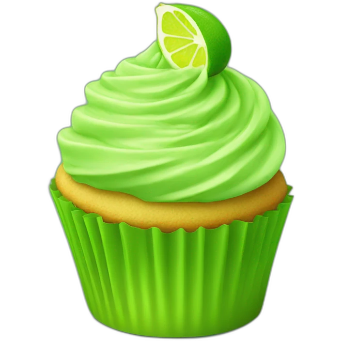 Happy lime green cupcake emoji