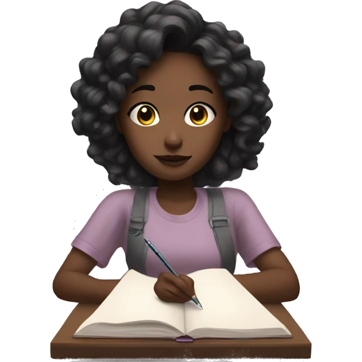 An aesthetic girl who takes notes emoji