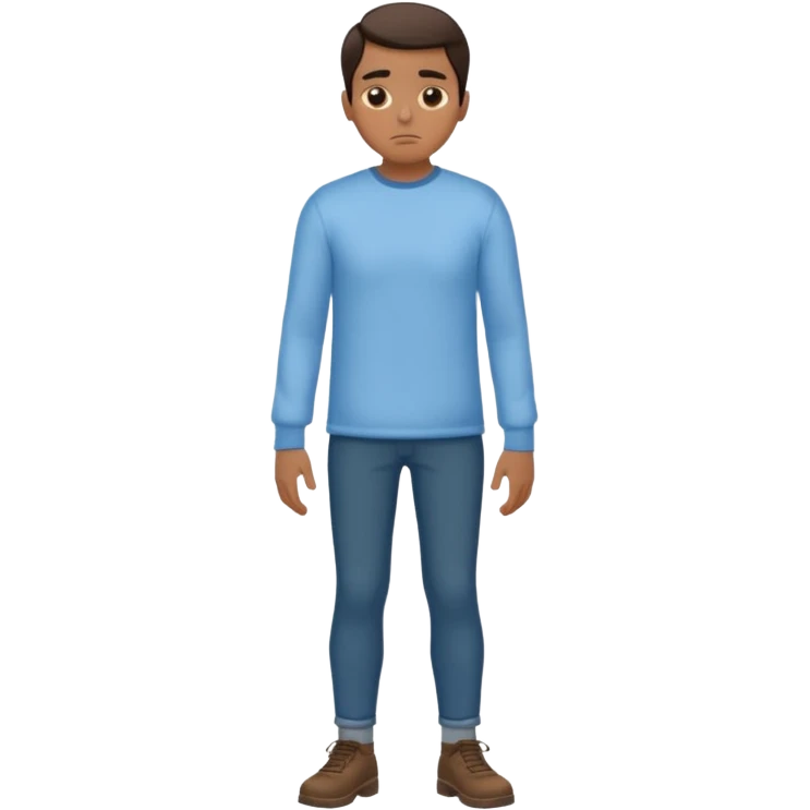 man with a full body and a long-sleeve shirt in the cold emoji