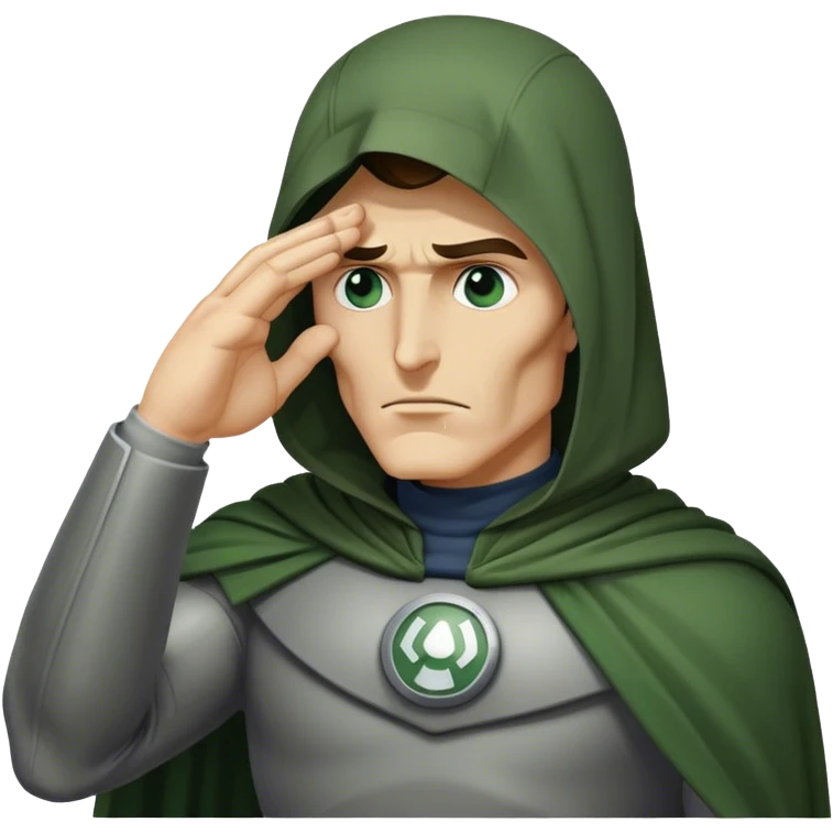 Dr doom salute hand on forehead emoji