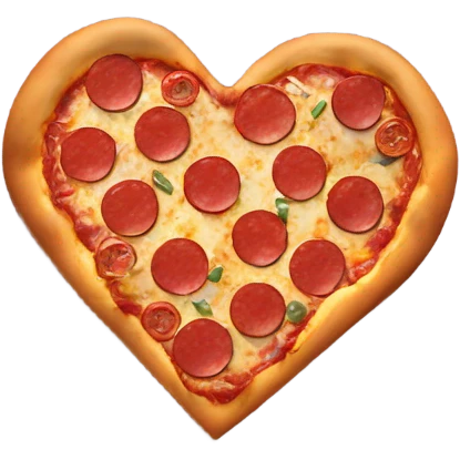 Pepperoni hear shape pizza emoji