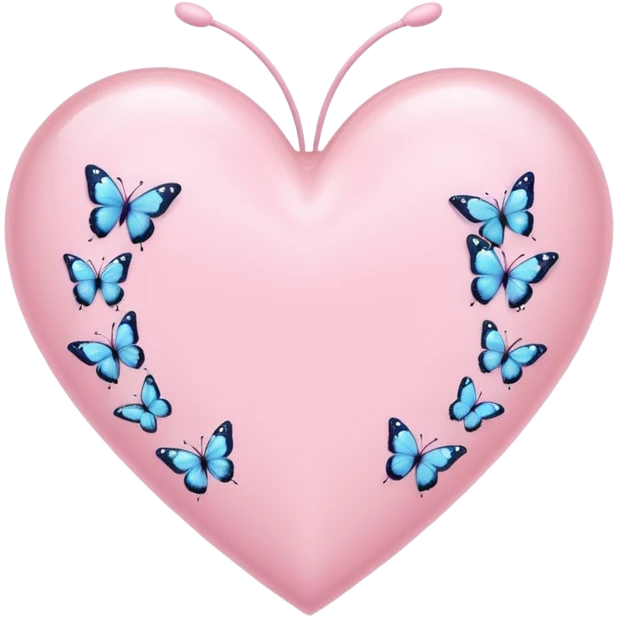 Light pink heart with butterflies  emoji