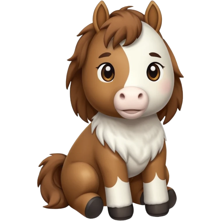 Chibi style Plush horse emoji