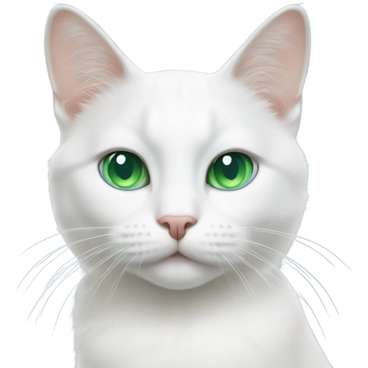 White cat with eyes in different colors one blue one green emoji