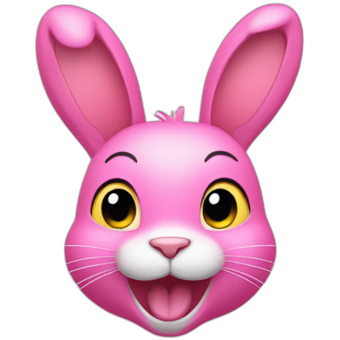 Pink rabbit winking wearing yellow tee shirt emoji