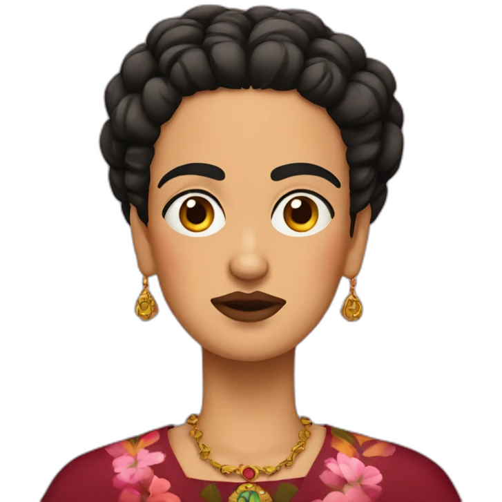 Frida kalho with unibrow emoji