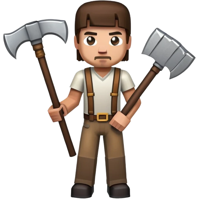 Minecraft character holding a pickaxe emoji