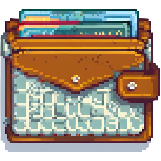 wallet, pixel art style emoji