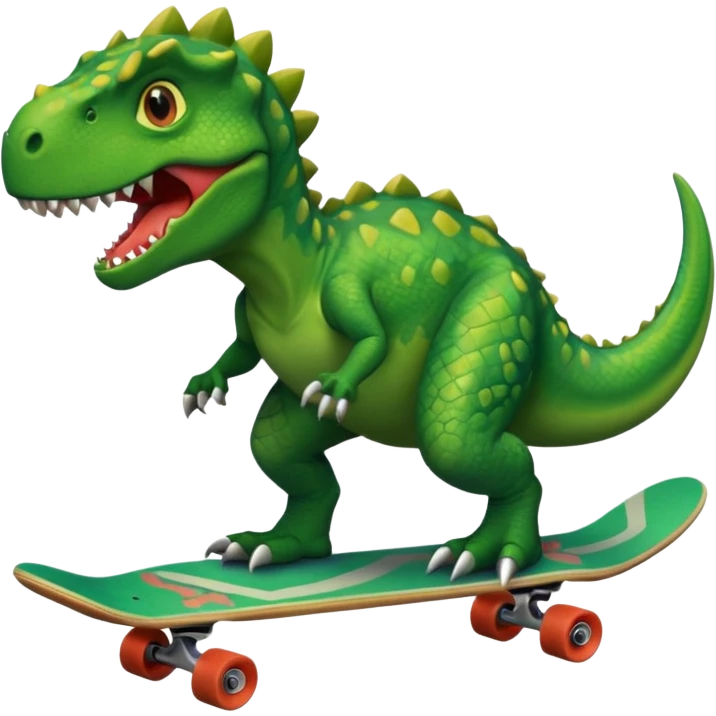 Dinosaur on a skateboard emoji
