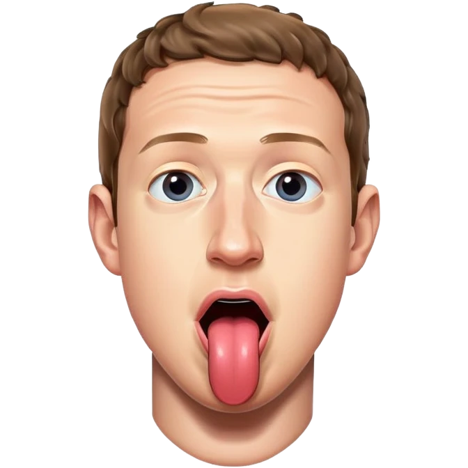 Mark Zuckerberg with his tongue out emoji