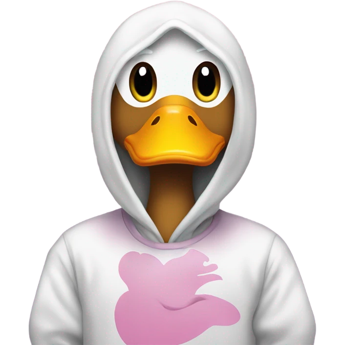 duck with an ariana grande shirt on  emoji