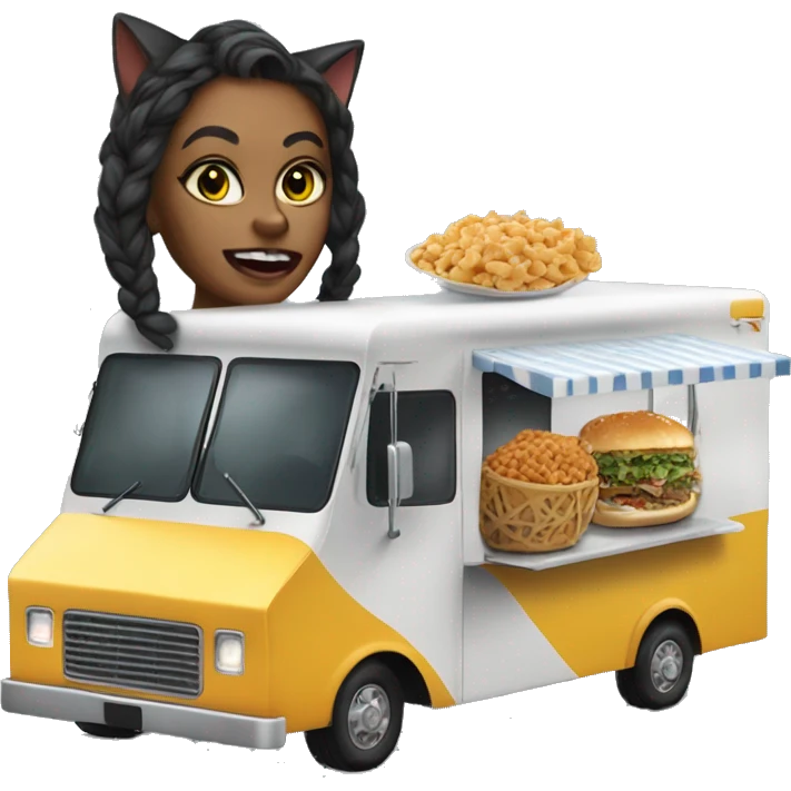Realistic Cat Woman’s food truck  emoji