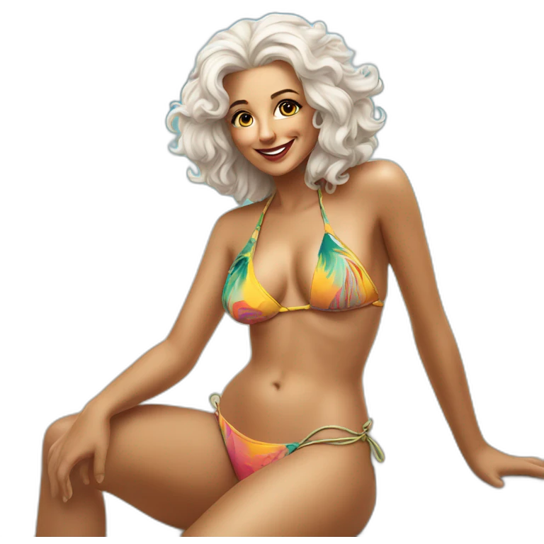 Einstein in bikini on the beach emoji