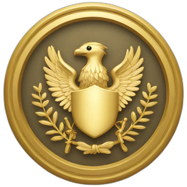gold emblem with seal emoji