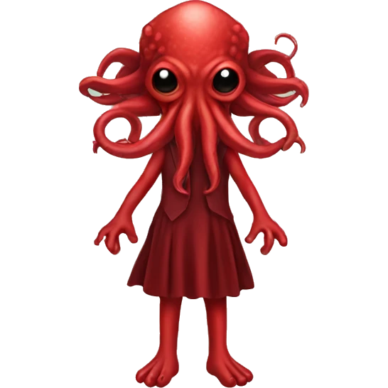 Cthulhu with dress red emoji