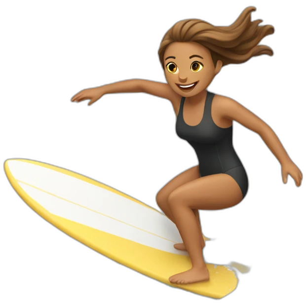 a woman surfing emoji