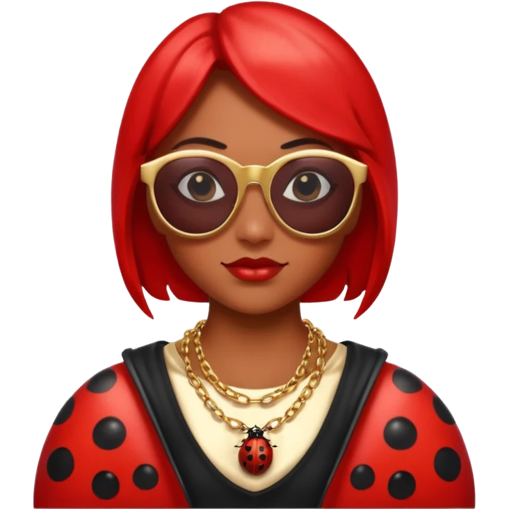a ladybug thug with sunglasses and a necklace on emoji