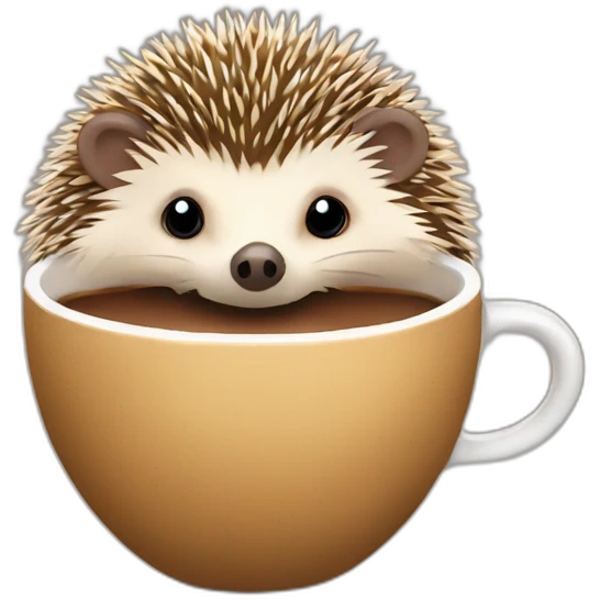 Hedgehog drinking coffee emoji