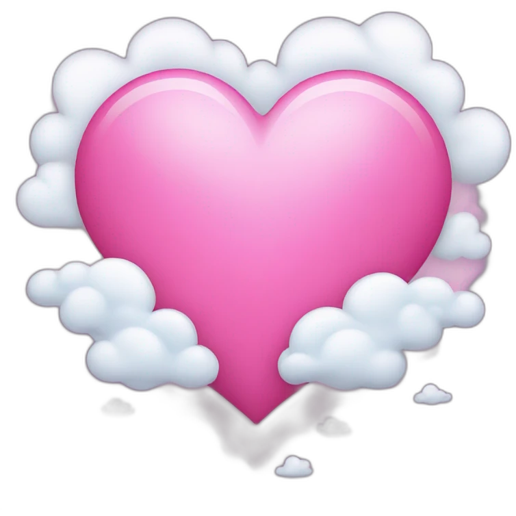 Pink heart with clouds emoji