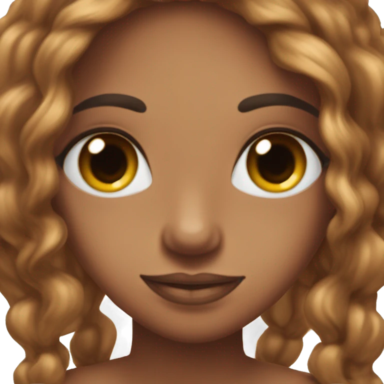cheuveux marron avec yeux marron et beau blanche un peu bronzer emoji