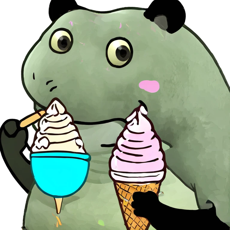 Panda eating ice cream emoji