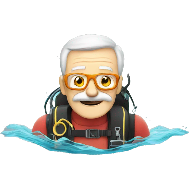 old man scuba diving emoji