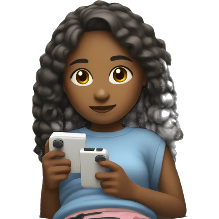 Relaxed girl with nintendo switch emoji