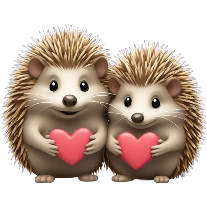 Hedgehogs in love  emoji